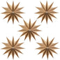 5 Pcs 12-Pointed Brown Paper Star Lanterns 12 Inch Hanging Lamp Rustic Paper Decorations Shade Scandi Home Party Decorations for Wedding Birthday Christmas
