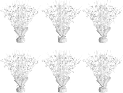 6 Pack Star Table Centerpieces for Party, Birthday Table Decorations for Kids Adults, Party Centerpieces for Tables for Wedding Baby Shower Graduation Holiday Event (White)