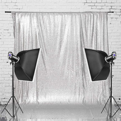 Eternal Beauty Silver Sequin Backdrop, 8x10 Ft Glitter Background Curtains for Shimmer Photography Party Wedding Birthday Back Drop Decor