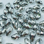 130pcs 6x8mm Teardrop Crystal Glass Beads Vertical Hole Faceted Glass Teardrop Spacer Beads for Bracelets Necklace Earring DIY Jewelry Making Craft(Silver)