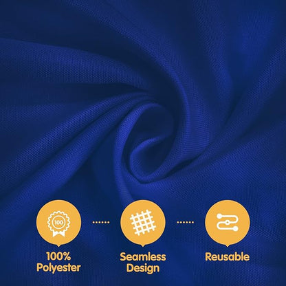 BRILLMAX 8 Pack Navy Blue Round Tablecloths 90 Inch - Circle Bulk Linen Polyester Fabric Washable Table Cloth Cover for Wedding Reception Banquet Birthday Party Buffet Restaurant