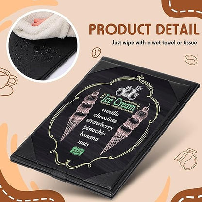 Gerrii Leatherette Table Tents Black PU Leather Menu Covers Bulk Double Sided Frame Sign Holders 2 Side Drink Dessert Menu Folders for Restaurant Coffee Cafe Bar Wedding Supplies(30 Pack,5 x 7 Inch)