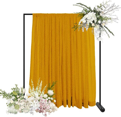 10ft x10ft Gold Metallic Spandex Backdrop, 1 Panel Glitter Sheer Photography Background, Stretchy Spandex Fabric for Wedding, Party, Baby Shower, Photo Booth Decor