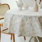 YiHomer Pastoral Round Tablecloth - 60 Inch Dia. - Beige Linen Table Cloth - Washable Table Cover with Dust-Proof Wrinkle Resistant for Restaurant, Picnic, Bistro, Indoor and Outdoor Dining, Gardenia