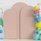 Fomcet Wedding Arch Cover 7.2FT, 6.6FT, 6FT Nude Spandex Fitted Fabric Arch Backdrop Cover Set of 3 Round Top Chiara Arched Backdrop Stands Covers for Wedding Ceremony Birthday Party Baby Shower