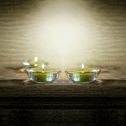 WGV Sturdy Tea Light Votive Candle Holder 3" W, Clear Heavy Thick Chubby Plate Bowl Glass, Small Accent Decor, 1 Pc