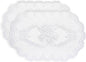 2PCS Oval Lace Placemats for Dining Table, White Lace Placemats Doilies, Embroidered Table Mats Farmhouse Cup Mat Vase Mat, 12x17 Inch
