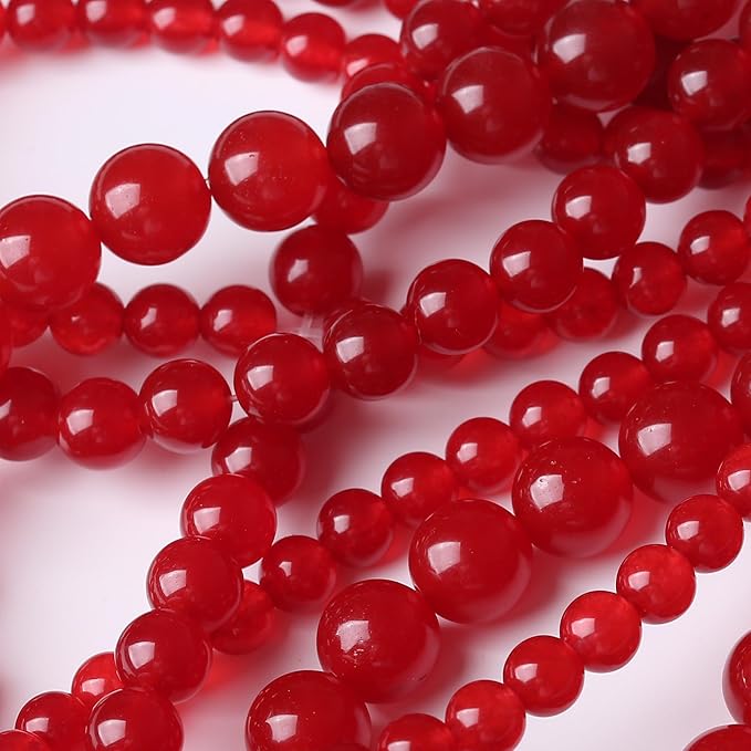 Carnelian Stone Beads Gemstone Round Crystal Energy Jade Beads Stone Beads for Jewelry Making DIY Bracelet Necklace Jewelry Making 1 Strand 15.5inch 31PCS 12MM