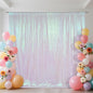 SquarePie Sequin Backdrop Curtain Not See Through Thick Glitter Background for Party 8FT x 10FT Iridescent