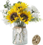 Artificial Sunflower Bouquets in Vase with a Flower Arrangement Holder - Centerpieces for Dining Room & Coffee Table Decor