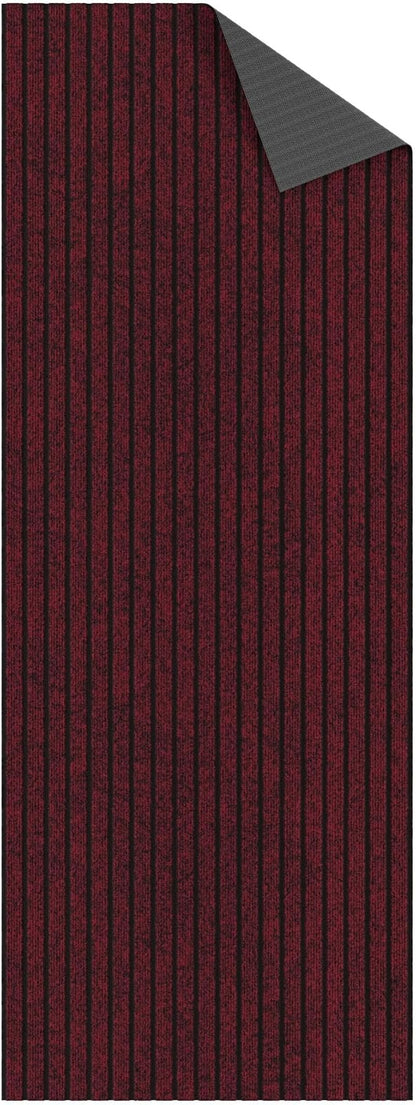 Ottomanson 2' x 8' Hallway Runner with Scraper Pile - Extra Durable Non-Slip Rug Mat for Indoor & Outdoor Use - Ideal for Kitchen, Entryway, Patio & Garage - High-Traffic Carpet, Red