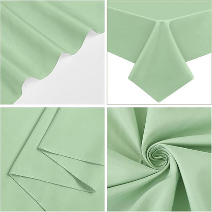 10 Pack Sage Green Rectangular Tablecloths, 60 x 126 Inch, Polyester, Wrinkle & Stain Resistant, Perfect for 8ft Tables, Wedding, Party, Banquet