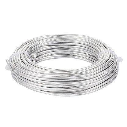 Fashewelry 65.6 Feet 3.5mm Aluminum Wire Silver Bendable Metal Craft Wire for Beading Jewelry Craft Making