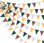 32Ft Green Brown Woodland Party Decorations Fabric Triangle Banner Flag Pennant Bunting Garland for Jungle Safari Animal Zoo Themed Wild Forest Baby Shower Camper Fall Wedding Birthday Decor Supplies