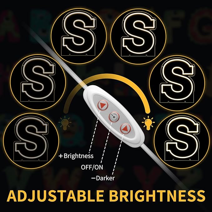 Light Up Letters S, Led Marquee Letter Lights Neon Sign, 13.9" Height Decorative Lighted Alphabet Number, Battery/USB Powered Led Letters Lights for Wedding, Birthday, Party, Christmas or Home Decor