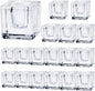 Glass Candlestick Holders Bulk for Taper Candles, Set of 18 Clear Glass Candle Holders for Family Party, Church and Wedding