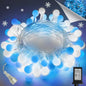 43FT Connectable String Lights Indoor Outdoor | 100LED Blue and White Globe Fairy Lights Plug in 13 Modes with Timer | Christmas Light for Bedroom Classroom Wedding Party Christmas Tree Decorations