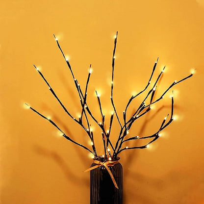 MENCH Branch Lights,3 Pcs Twig Light USB&Battery Powered 8 Flashing Modes by Remote Control.Branch Lights for Indoor and Outdoor, Light Up Decorations for Halloween Day and Christmas,Warm White
