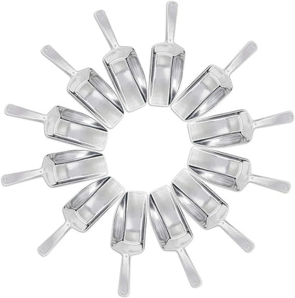 Super Z Outlet 5.5" Mini Acrylic Plastic Kitchen Scoops for Weddings, Candy Dessert Buffet, Ice Cream, Protein Powders, Coffee, Tea (Silver)