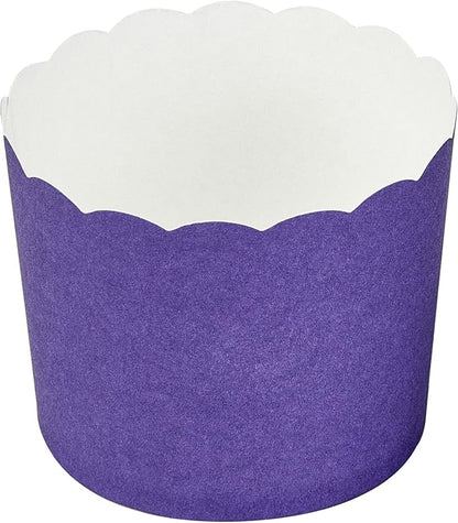 Panificio 6 Ounce Cupcake Wrappers, 200 Scalloped Baking Cups - Oven-Ready, Greaseproof, Purple Paper Cupcake Liners, Disposable, For Birthdays, Baby Showers, Or Weddings - Restaurantware
