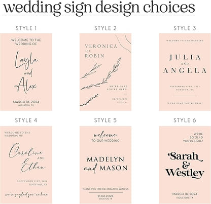 Personalized Wedding Welcome Sign, Customized Black Acrylic Sign for Wedding, 3 Optional Sizes, 29 Design Colors - Wedding Plaque for Welcome Sign, Customizable Wedding Décor