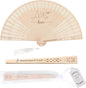 100 PCS Custom Fans Personalized Folding Fans for Line Dancing Wooden Hand Fan Wedding Favors Bulk Fans for Guests Party Event Use (Style05)