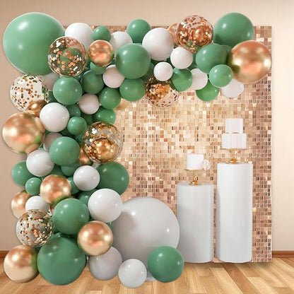 12PCS Champagne Shimmer Wall Backdrop, Square Sequin Photo Backdrops Panel, Glitter Wall Background for Birthdays, Weddings, Christmas, Engagements, Disco Bachelorette Party Decoration (3FTx4FT)