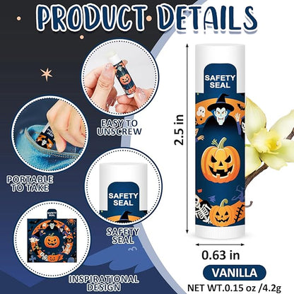 DMSKY 60 Pcs Halloween Lip Balm, Halloween Party Favors Bulk, Halloween Goodie Bags Fillers for Boys Girls