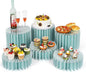 Buffet Risers, Food Risers for Buffet Table Cardboard Food Display Risers for Party Dessert Table Display Set for Show Catering Desserts Collectibles Jewelry (6 Pcs Blue)
