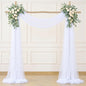 White Arch Draping Fabric for Wedding, 60" x 26Ft Chiffon Drapery Fabric Drapes Backdrop for Wedding Ceremony Baby Shower Bridal Shower Decoration(1 Panel)
