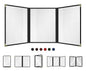 Goodsmart Restaurant Menu Covers – 25 Pack Black 6-View Trifold 8.5" x 11", Side-Loading Vinyl & Plastic Menu Holders, Clear Menu Sleeves, Leather-Style Café Covers with Gold Corners