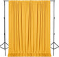 DWCN 10x7 FT Backdrop Curtains for Parties, Photography Backdrop Drapes with Rod Pockets for Wedding Decorations Stage Birthday Family Gatherings, 2 Panels 5ft x 7ft, Orange Yellow