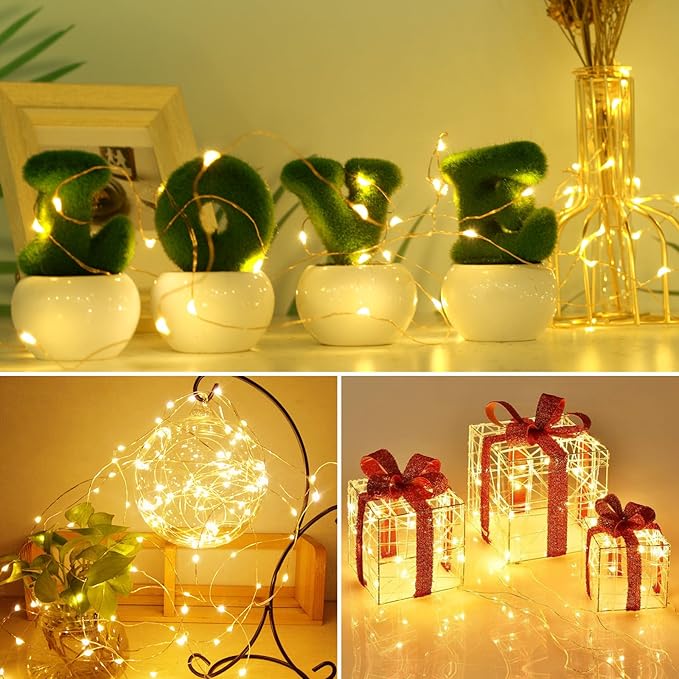 kolpop 12 Pack LED Fairy Lights Battery Operated, Mini Twinkle String Lights Battery Powered Waterproof for Christmas Mason Jars Party
