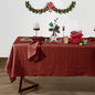 Talasily Linen Tablecloth 100% Pure Linen Table Cloth 60x120 Inches Rectangle Tablecloths Washable Cloths for Kitchen, Dining, Buffet Parties, Holidays, Picnic, Weddings and Restaurants-Christmas Red
