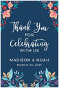 Andaz Press Personalized Extra Large Wedding Easel Board Party Sign, 12x18-inch, Vintage Bohemian Flowers on Navy Blue, Thank You for Celebrating With Us Bride Groom Name Date, 1-Pack, Custom
