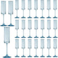 24 Pieces Blue Champagne Flutes 6 OZ Straight Sided Wine Glasses Champagne Long Stem Drinking Colored Glasses,Set of 24 Hand Blown Champagne Flutes Goblets for Wedding Cocktail Cups,Cava, Prosecco