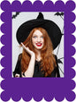 32 x 24 Inch Large Blank DIY Photo Booth Props Picture Frame Party Frame DIY Photo Booth Props Selfie for Halloween Christmas Birthday, Holiday Party(Purple,Scalloped)