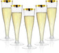 40 Pack Champagne Flutes Plastic Wine Glasses Disposable, 4.5 Oz Gold Rim Mimosa Glasses for 2025 Wedding Birthday Party Supplies, Bulk Toasting Cocktail Cups