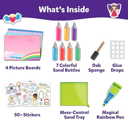 Skillmatics Sand Art Activity - Mess-Controlled DIY Unicorn & Princess Craft Kit with 50+ Colorful Stickers, Creative Arts & Crafts for Kids, Fun Hands-On Activity, Gifts for Ages 4, 5, 6, 7, 8, 9, 10