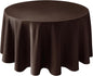 Biscaynebay Textured Fabric Round Tablecloths 108", Brown Water Resistant Table Cloth Circle Folding Table Covers Linen for Dining, Kitchen, Wedding, Parties etc. Machine Washable