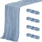 Aktor 4 Pack Dusty Blue Table Runner Boho Cheesecloth Table Runner Semi Sheer Gauze Fabric Runners for Wedding Birthday Baby Shower Party Boho Table Decoration（Dusty Blue）