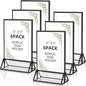 Acrylic Sign Holder 5x7 Display Stand, Clear and Stable Table Plastic Paper Holder, Acrylic Frames for Home Office Shop Photo Frames Exhibition Black (6pcs)