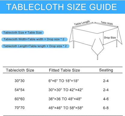 Hiasan 2 Pack Faux Linen Square Tablecloth - Wrinkle and Stain Resistant Washable Table Cloth for Kitchen Dining Room Holiday Table Cover for Party Dinner, Grey, 30 x 30 Inch