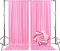10ft x 10ft Pink Backdrop Curtains for Parties, Fabric Satin Background Curtain with Rod Pockets for Weddings, Birthday, Baby Shower, Photography, Graduation Party Backdrop Drapes, 2 Panels