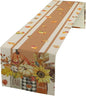 Autumn Table Runner,Thanksgiving Fall Pumpkin Leaves Floral Table Cloth for Kitchen Dining Table Decoration Home Party Decor 13x60 Inch