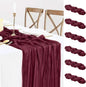6 Pack Burgundy Table Runner Cheesecloth Gauze Red Table Runner 35x120 Inch Rustic Boho Cheese Cloth Sheer Runner for Wedding Baby Shower Bridal Shower Birthday Party Christmas Decorations