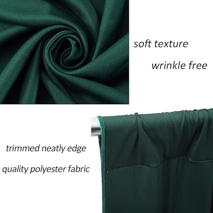 AK TRADING CO. 10 feet x 10 feet Black Polyester Backdrop Drapes Curtains Panels with Rod Pockets - Wedding Ceremony Party Home Window Decorations Hunter Green