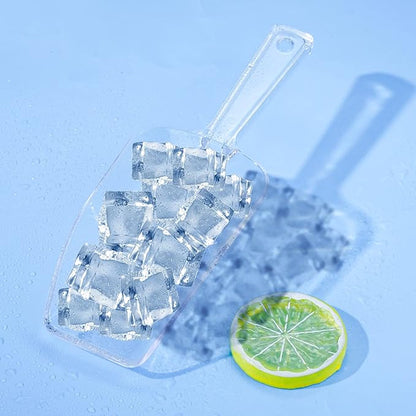 Ice Scoop Candy Buffet Containers Scoopers, Hmxpls Clear Plastic Scoop for Popcorn Cookie Candy Buckets, Podpocket Acrylic Large Scoops for Parties Wedding Bar Jars Freezer Dry Goods （6 Pack 7.5 In ）