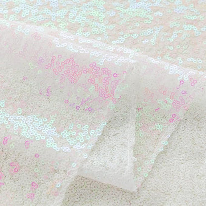 Sugargirl White Iridescent Sequin Backdrop Curtain 2 Panels 2FTx8FT Glitter White Iridescent Background Drapes Sparkle Photography Backdrop for Party Wedding Birthday Wall Decoration