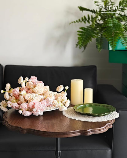 Letjolt Ranunculus Artificial Flower Pink Silk Flowers Faux DIY Bouquet for Wedding Engagement Centerpieces Arrangements Bridal Shower Decorations Home Decor 18pcs